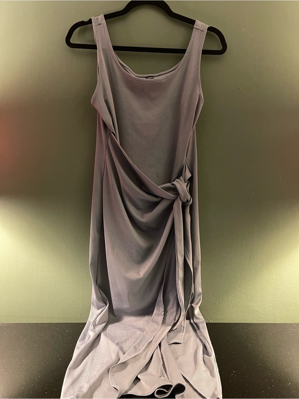 SHEIN Grey Knot-Detail Maxi Dress